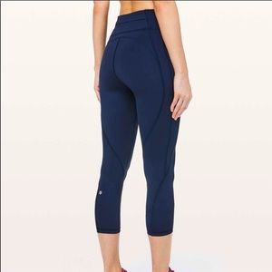 lululemon Time to Sweat Crop- Navy Size 8